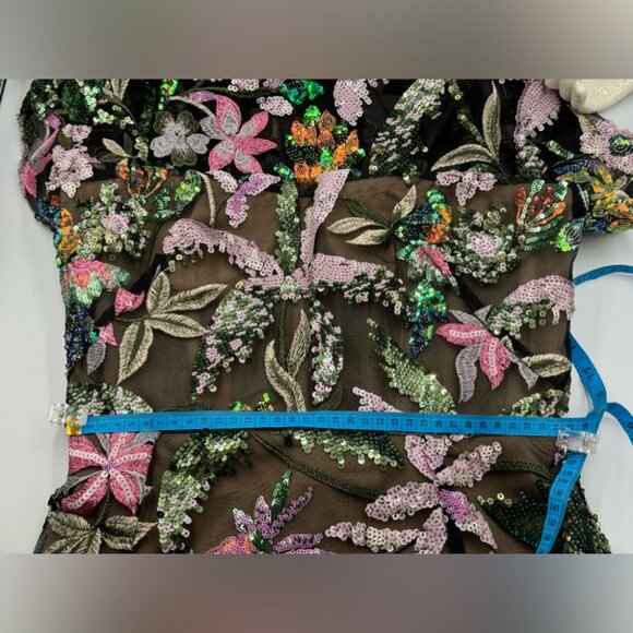 🆕 BRONX & BANCO 🧿 NWOT Zinnia Side-Split Sequin & Embroidered Gown, Sz M US 6 - Picture 14 of 15